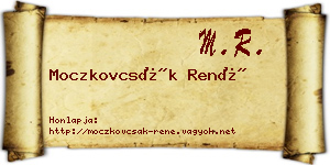 Moczkovcsák René névjegykártya